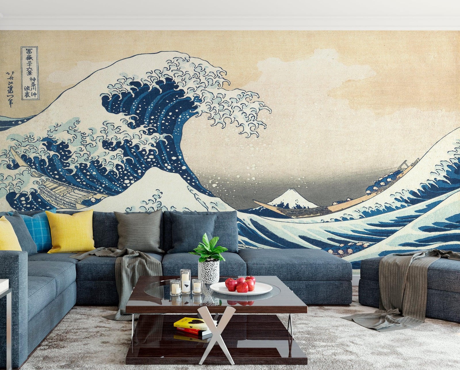 Mural de pared La gran ola de Kanagawa de Katsushika Hokusai. #6121