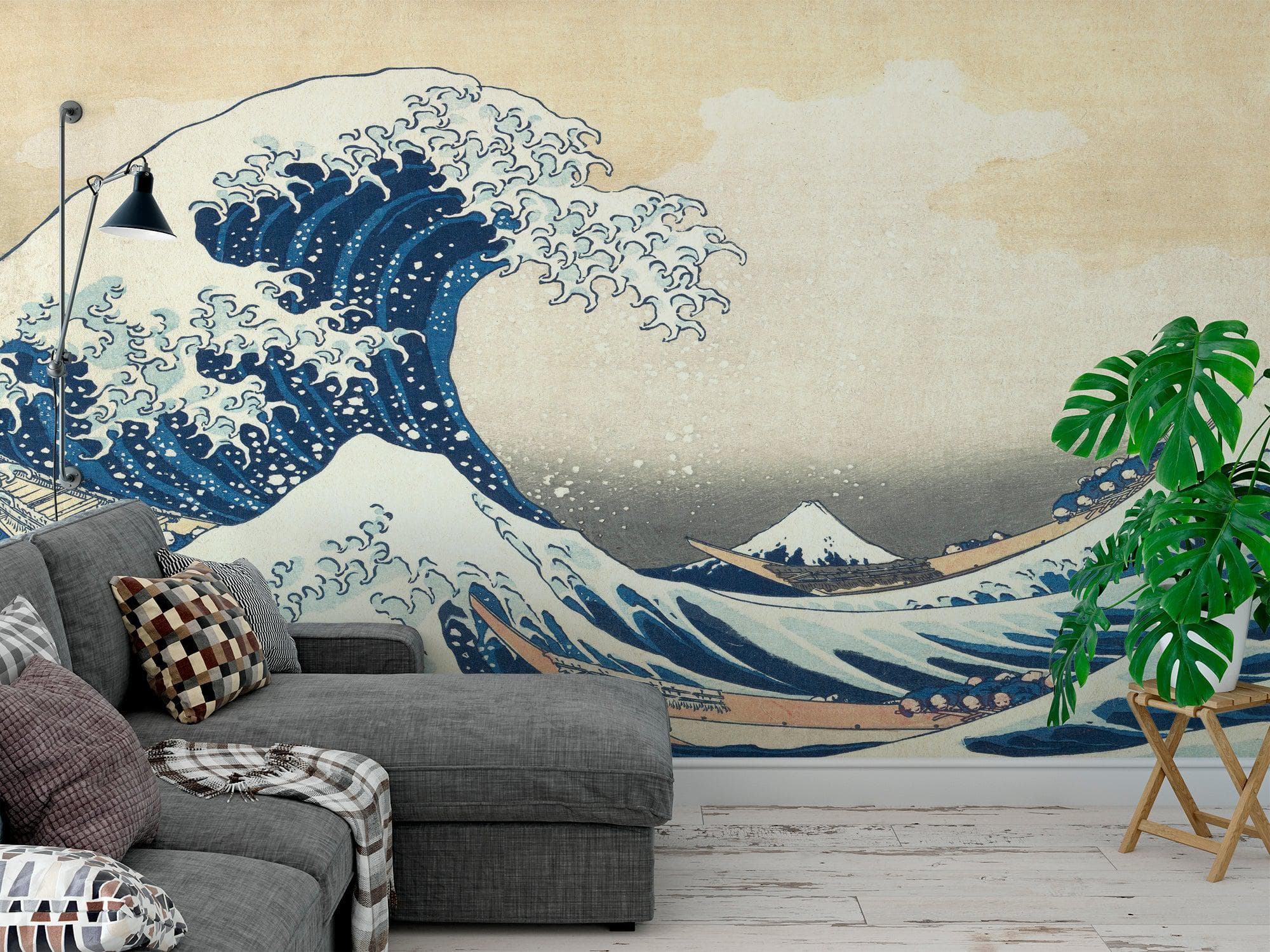 Mural de pared La gran ola de Kanagawa de Katsushika Hokusai. #6121