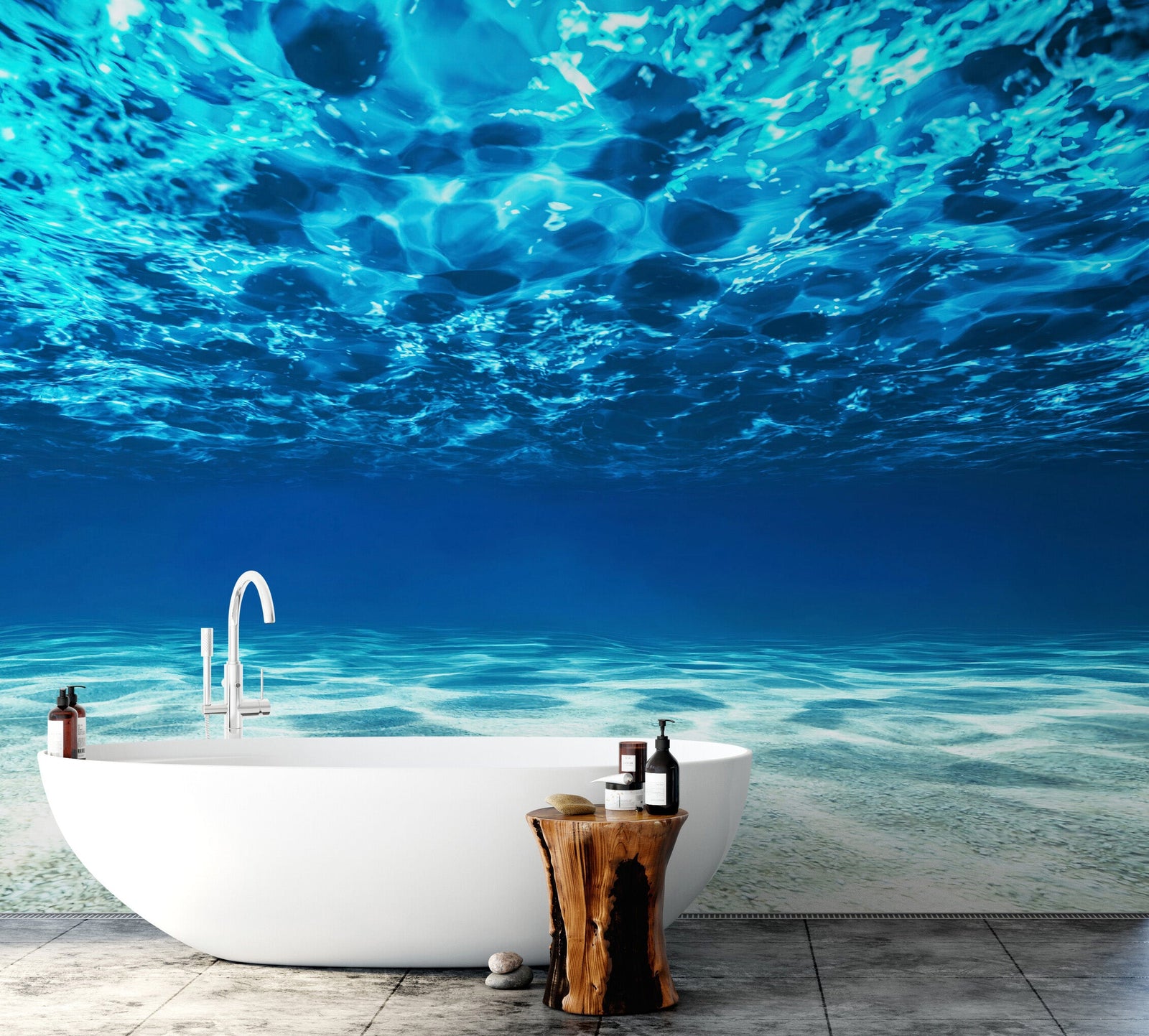 Fondo de pantalla submarino. Mural de pared con vista a una playa tropical n.° 6124