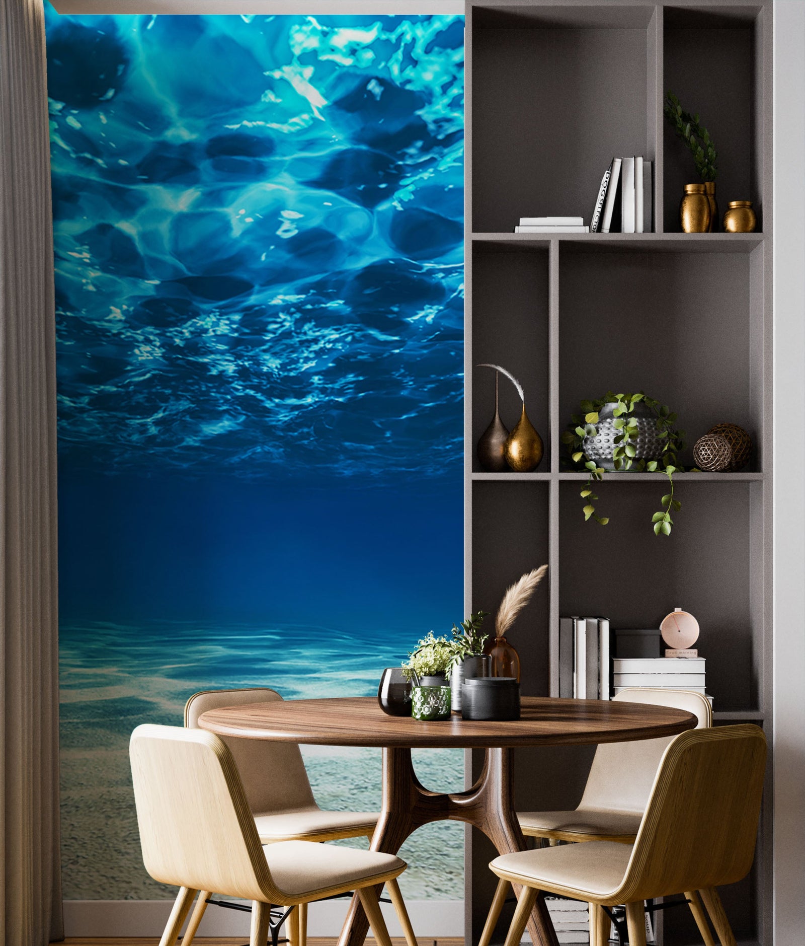 Fondo de pantalla submarino. Mural de pared con vista a una playa tropical n.° 6124