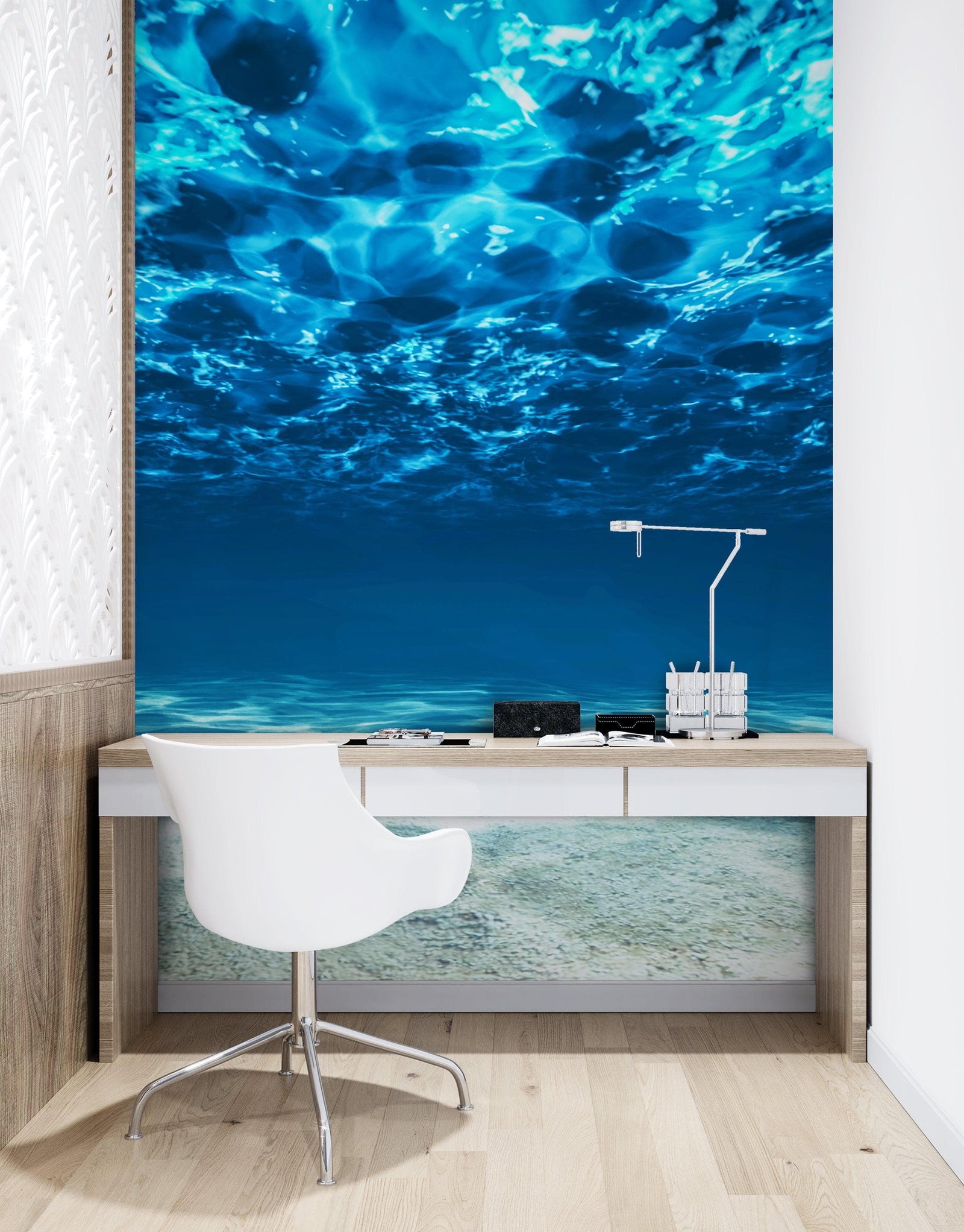 Fondo de pantalla submarino. Mural de pared con vista a una playa tropical n.° 6124