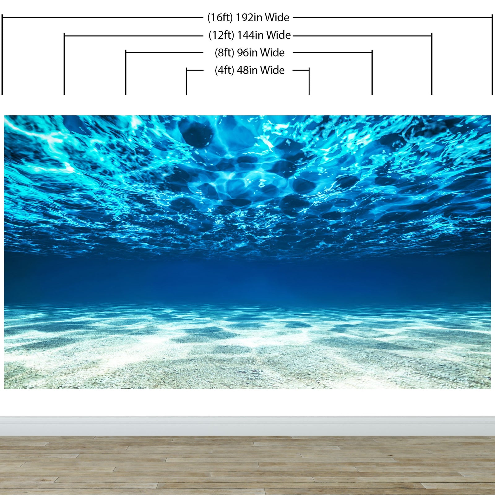 Fondo de pantalla submarino. Mural de pared con vista a una playa tropical n.° 6124