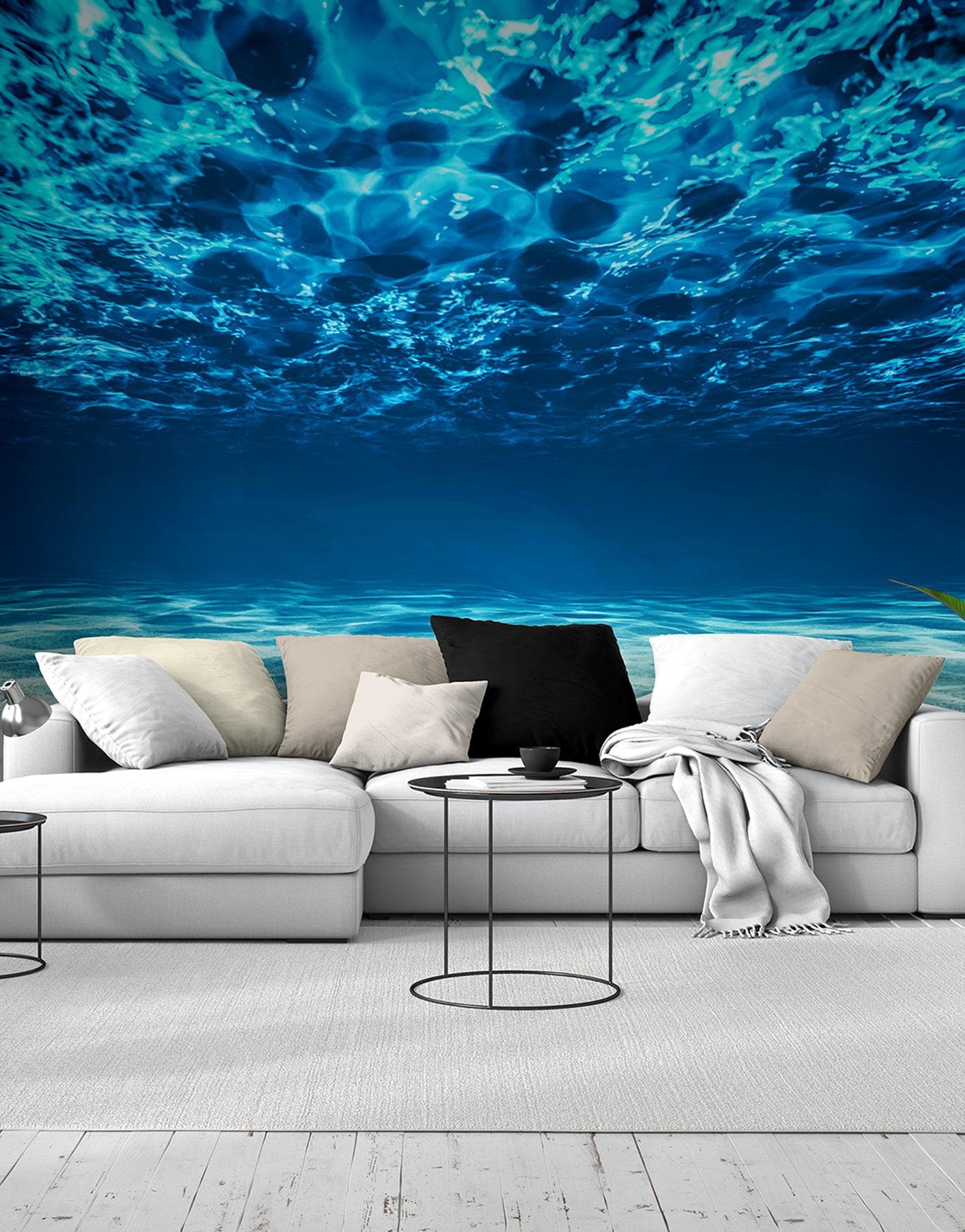 Fondo de pantalla submarino. Mural de pared con vista a una playa tropical n.° 6124