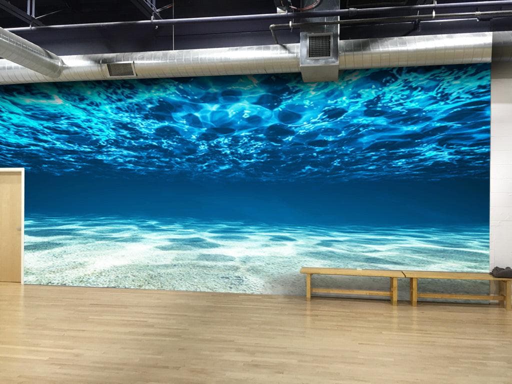 Fondo de pantalla submarino. Mural de pared con vista a una playa tropical n.° 6124