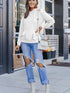 Stylish Pocket Hoodie with Distressed Detailing