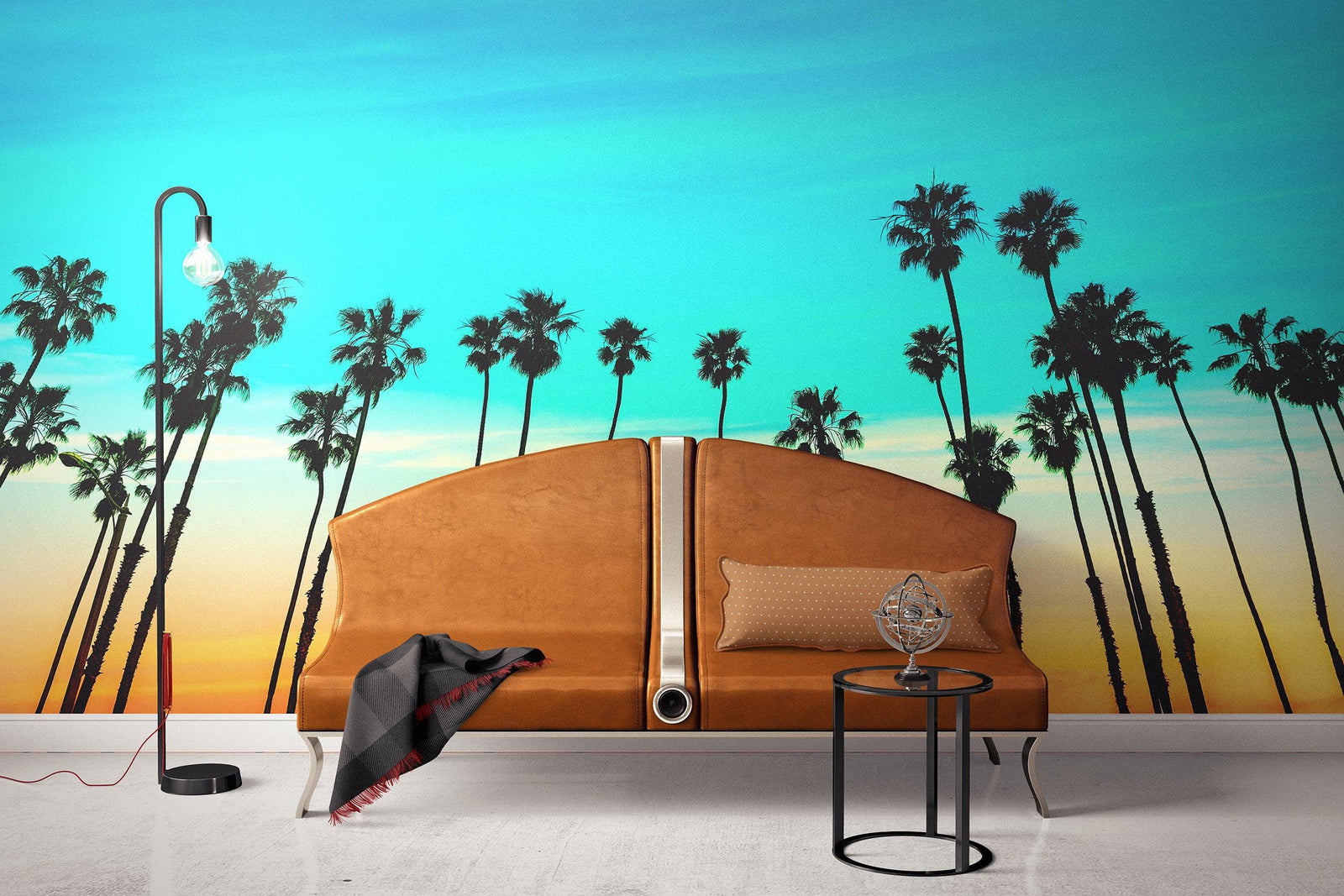 California SoCal Tropical Sunset Palm Trees Large Wall Mural. #6139