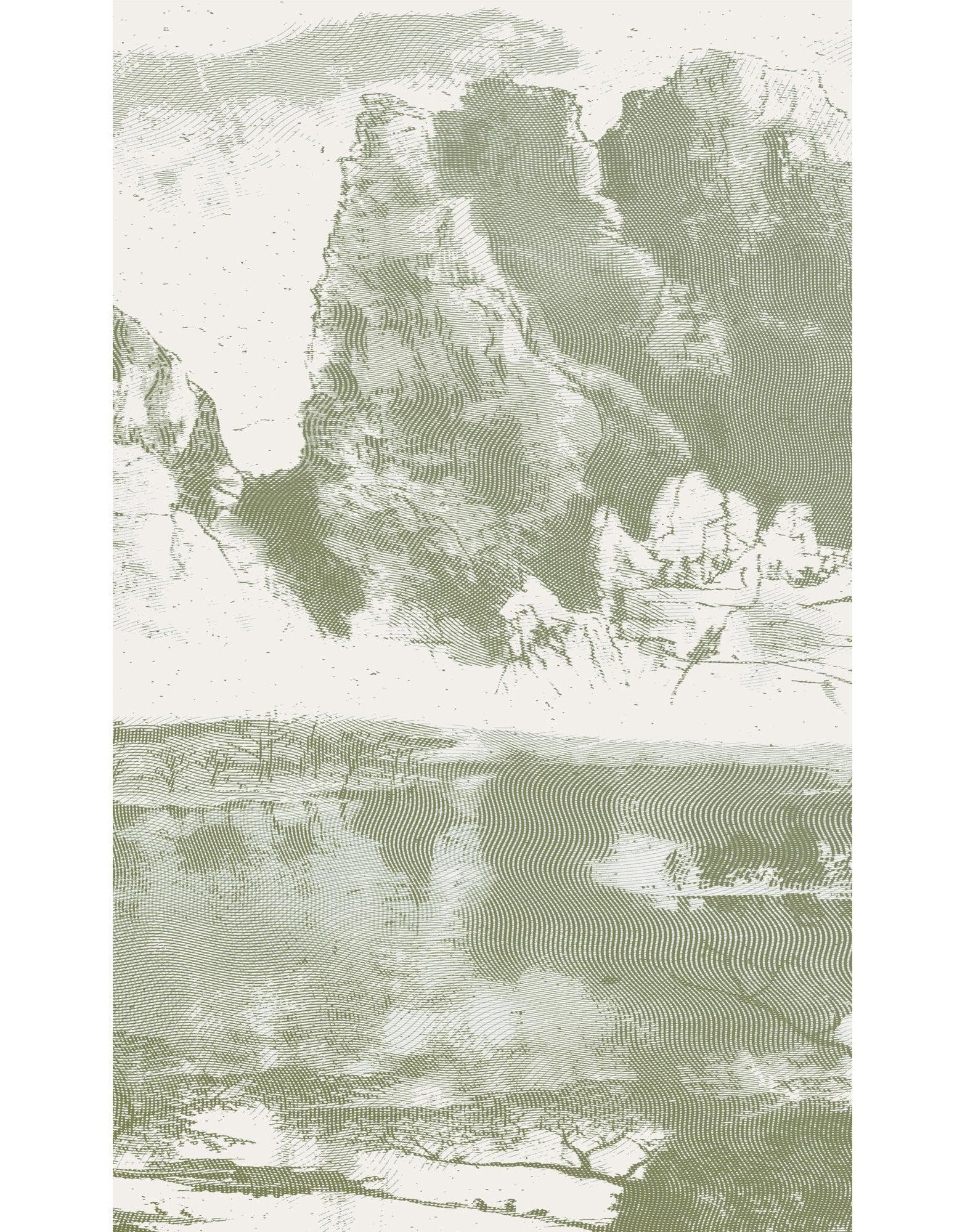 Shan Shui Traditional Chinese Mountain Landscape Scenery Painting Wall Mural. #6178