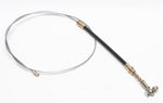 Mechanical cable with brass connectors on a white background