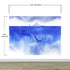 Whale in Ocean Wall Mural. Watercolor artwork of whale, island and sailboat. Peel and Stick Wallpaper. #6197