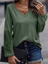 Everyday V-Neck T-Shirt with Crochet Sleeves
