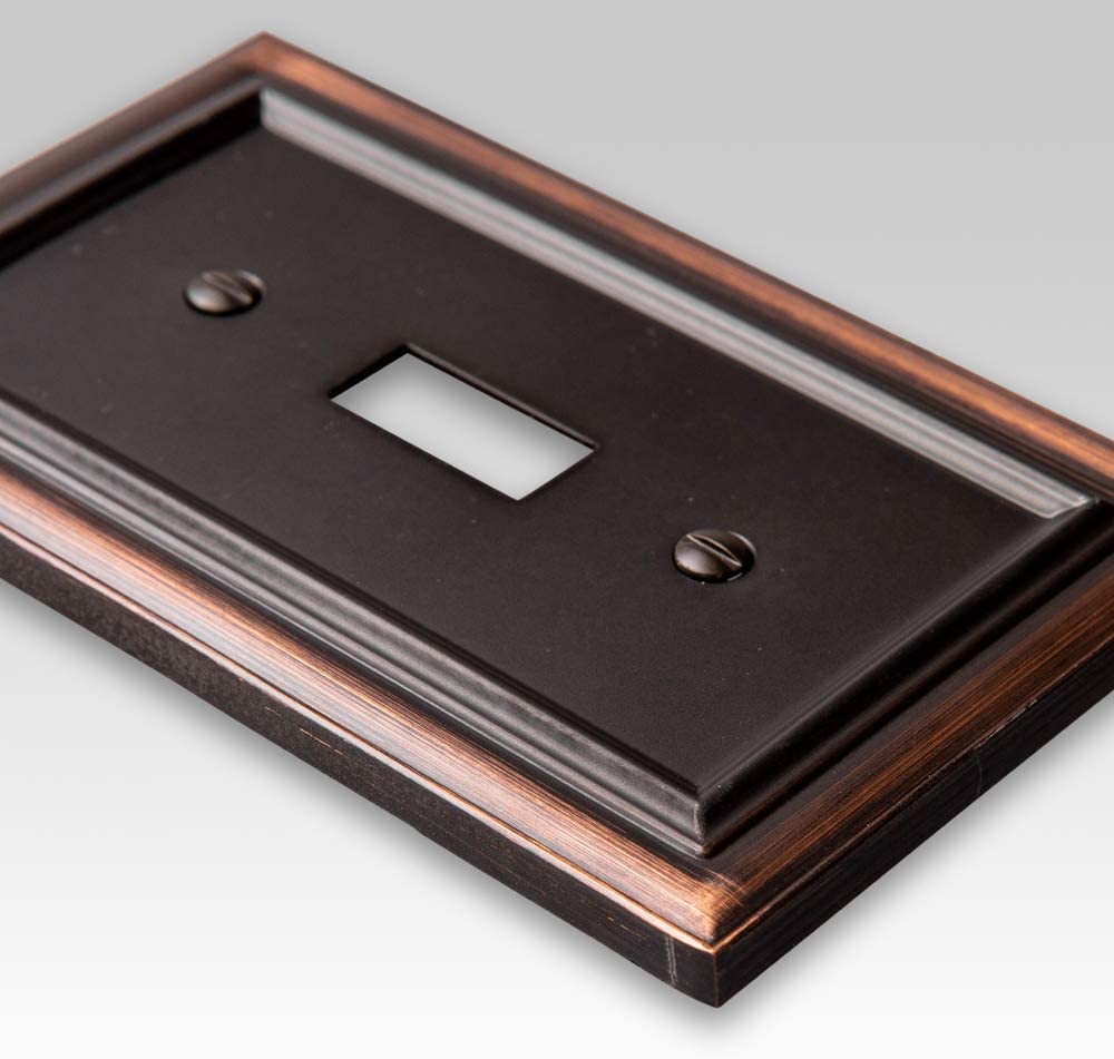 Continental Aged Bronze Cast - 4 Toggle Wallplate