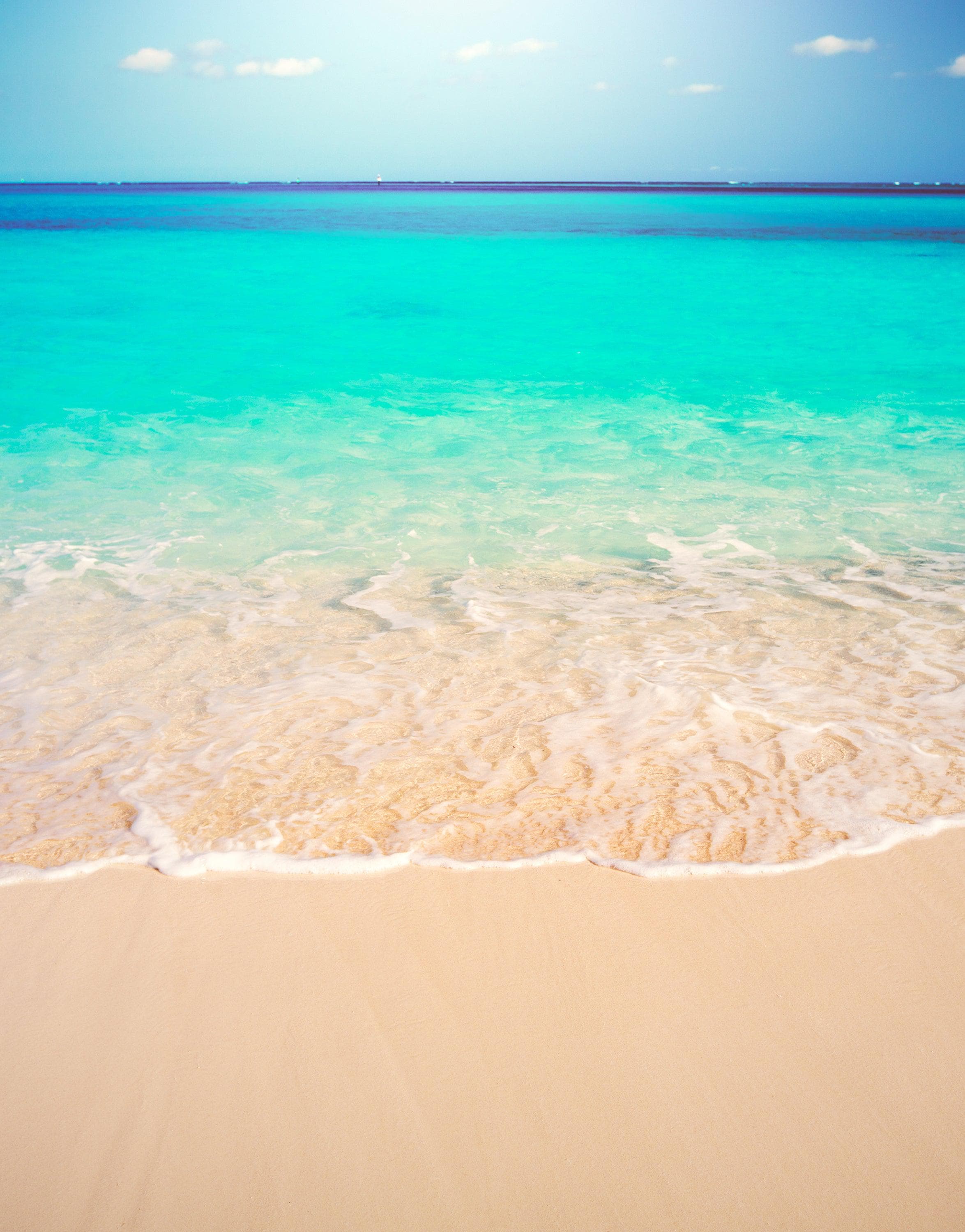 Tropical White Sand Paradise Beach Ocean Wave Scenery Wall Mural. #6201