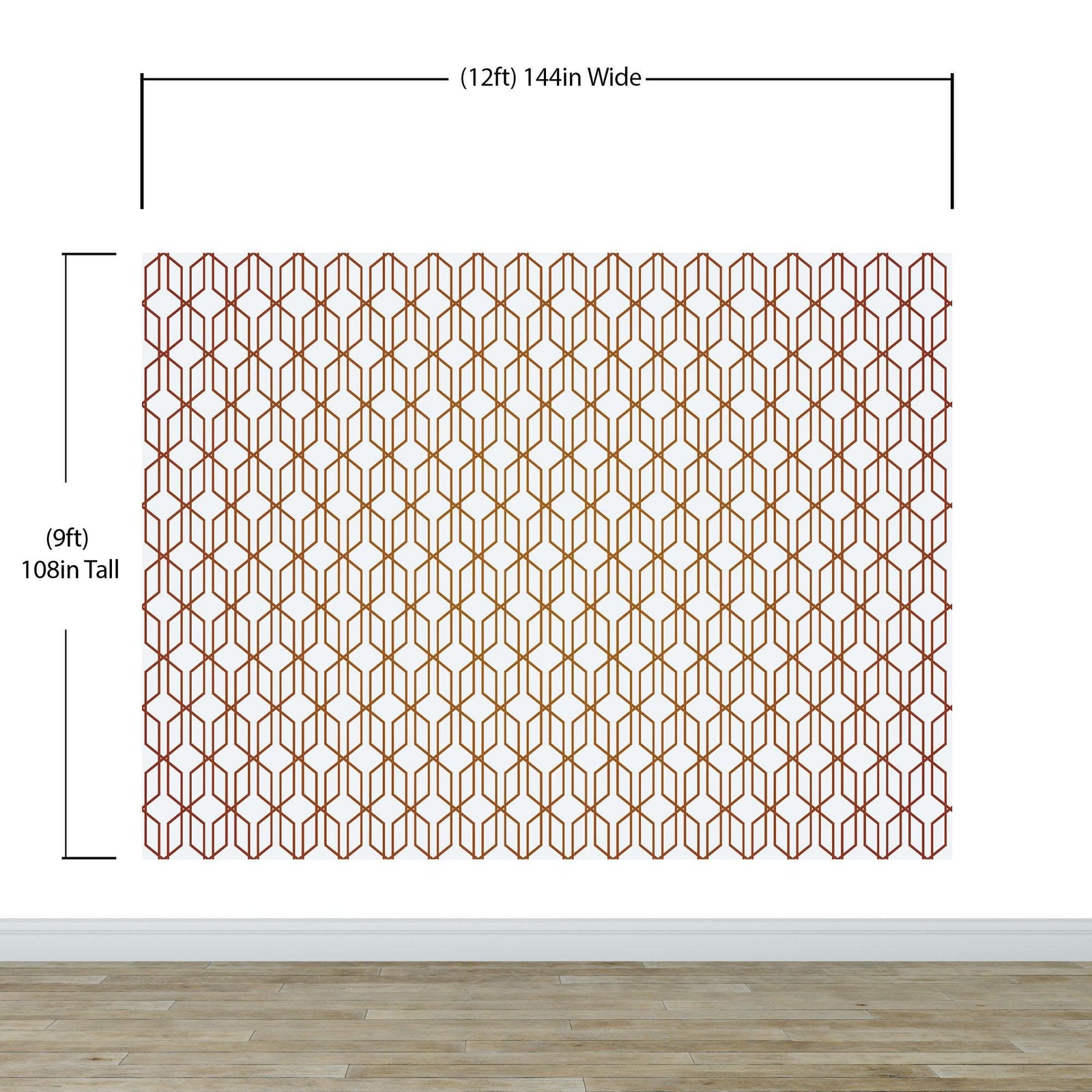 Papel tapiz autoadhesivo con líneas de bronce hexagonales en 3D y formas geométricas modernas | Mural de pared extraíble n.° 6213