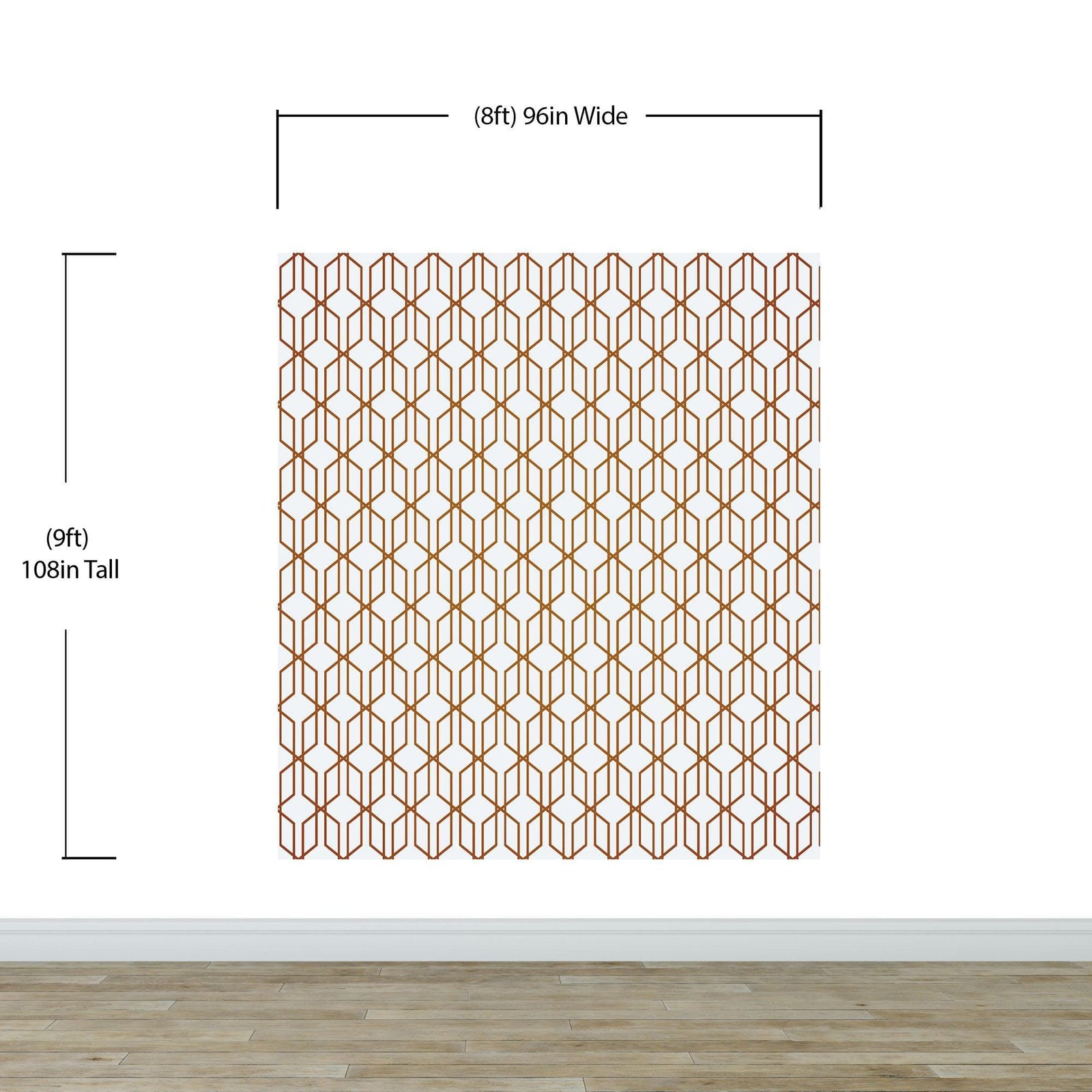 Papel tapiz autoadhesivo con líneas de bronce hexagonales en 3D y formas geométricas modernas | Mural de pared extraíble n.° 6213