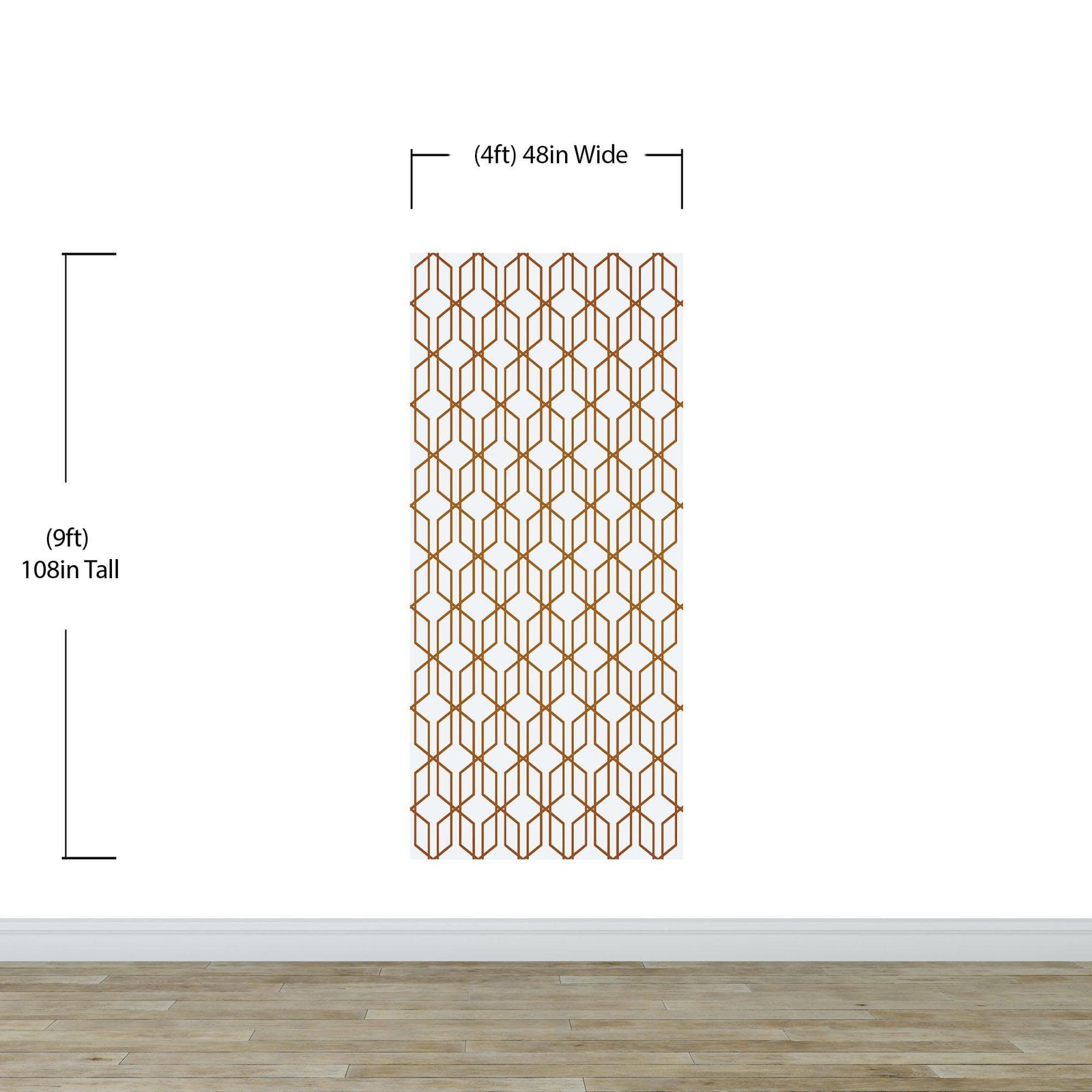 Papel tapiz autoadhesivo con líneas de bronce hexagonales en 3D y formas geométricas modernas | Mural de pared extraíble n.° 6213