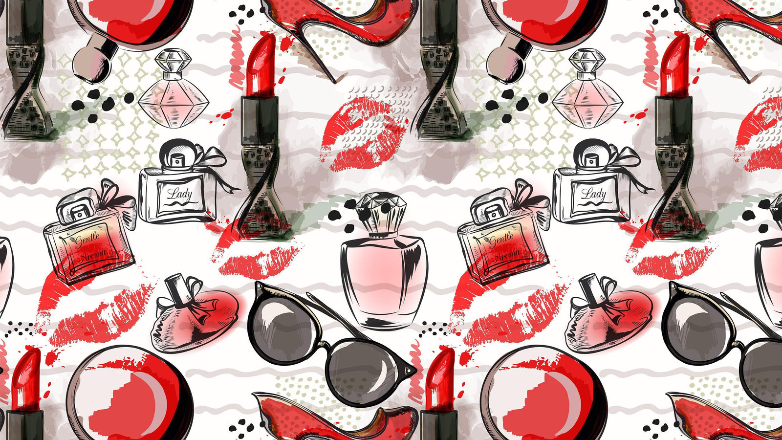 Fashion Cosmetic Make-up Peel and Stick Wallpaper | Removable Wall Mural #6214