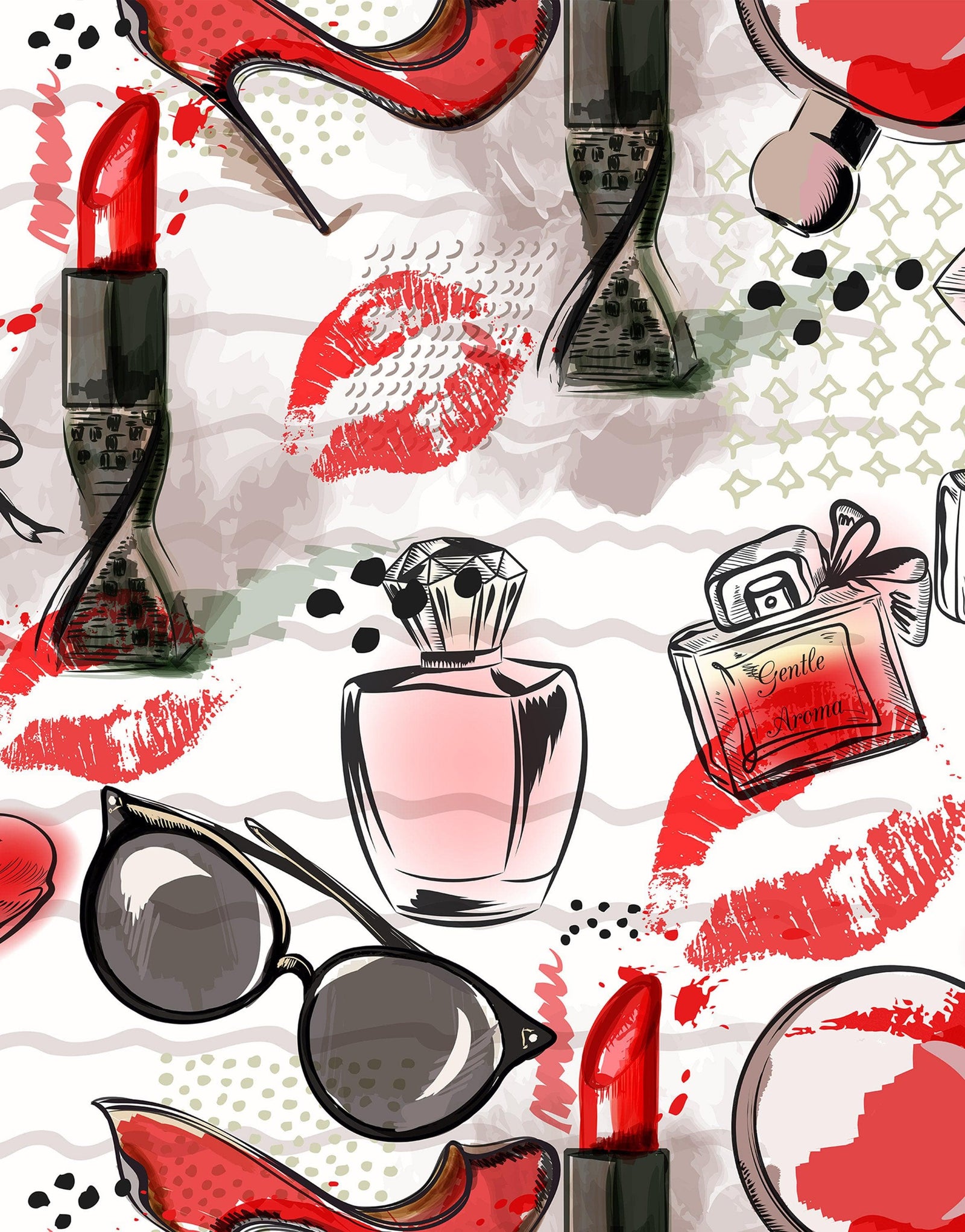 Fashion Cosmetic Make-up Peel and Stick Wallpaper | Removable Wall Mural #6214