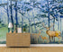Deer Family in Snow Forest Peel and Stick Wallpaper | Removable Wall Mural. #6218