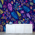 Bright Colorful Fern Arrangement Mural. #6223