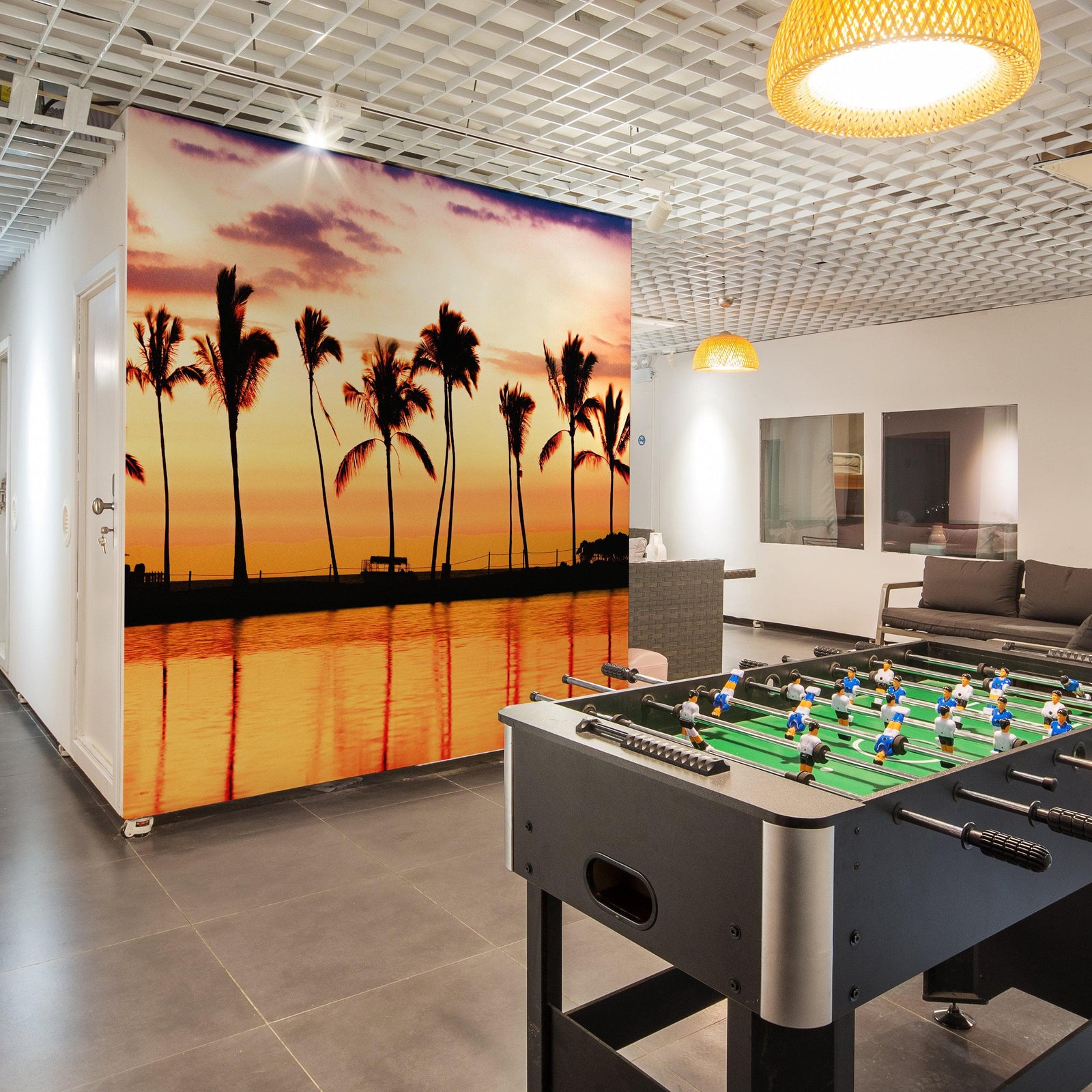 Tropical Sunset Palm Tree Paradise Wall Mural. #6236