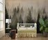 Papel tapiz con paisaje de bosque de pinos brumoso. Mural de pared autoadhesivo para decoración de pared de habitación infantil. N.º 6237