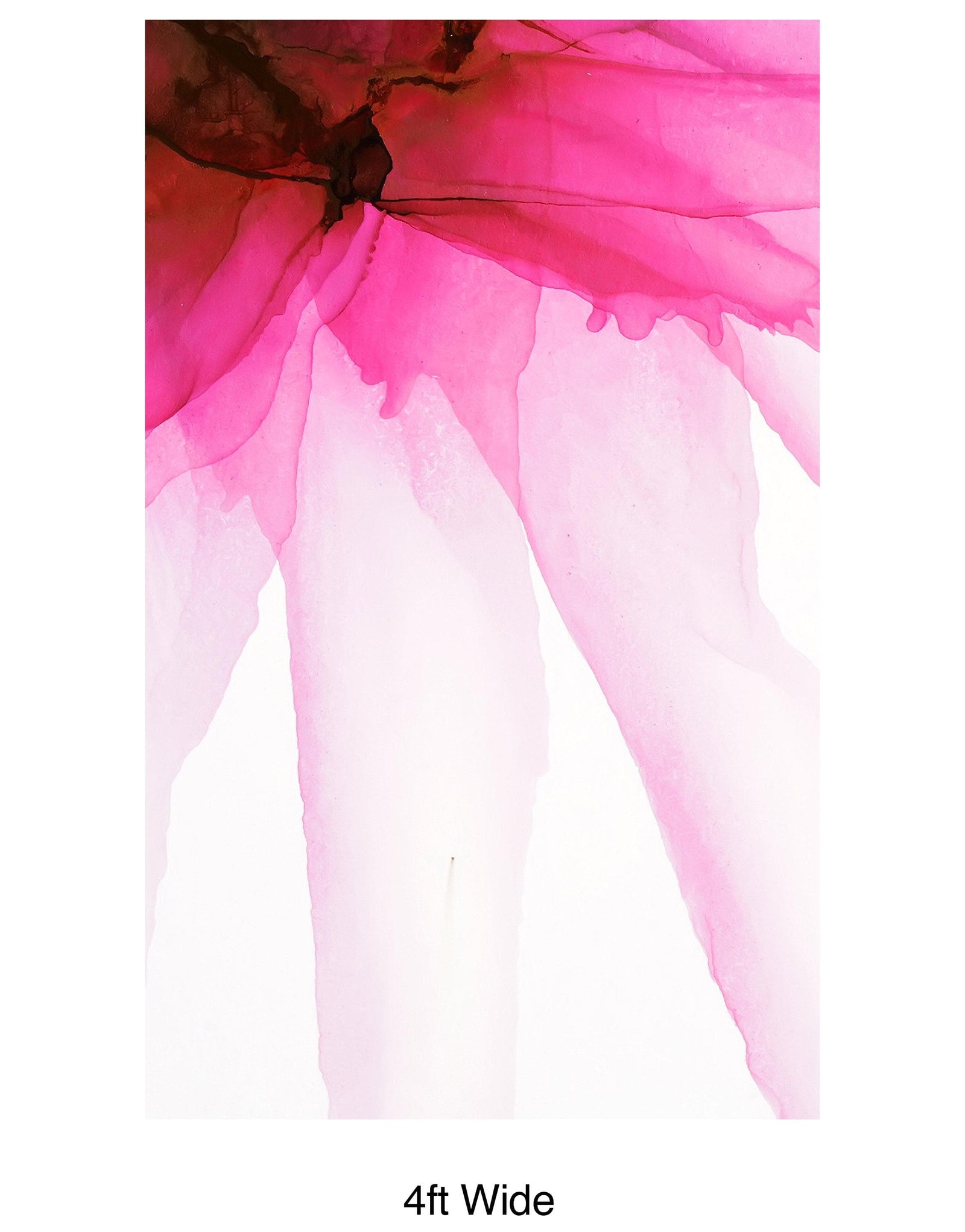 Diseño abstracto con tinta de alcohol y acuarela de flores rosas. Mural de pared autoadhesivo. N.º 6252
