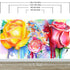 Colorful Bird and Roses Flower Watercolor Artwork Wall Mural. Removable Peel and Stick Wall Mural. #6275