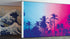 Mural de pared Miami Tropical Palm Tree Vice Color. Colores vivos Miami Vice Blue y Fucsia. #6281