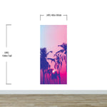 Mural de pared Miami Tropical Palm Tree Vice Color. Colores vivos Miami Vice Blue y Fucsia. #6281