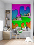Mural de pared con salpicaduras de tinta y colores brillantes. #6285