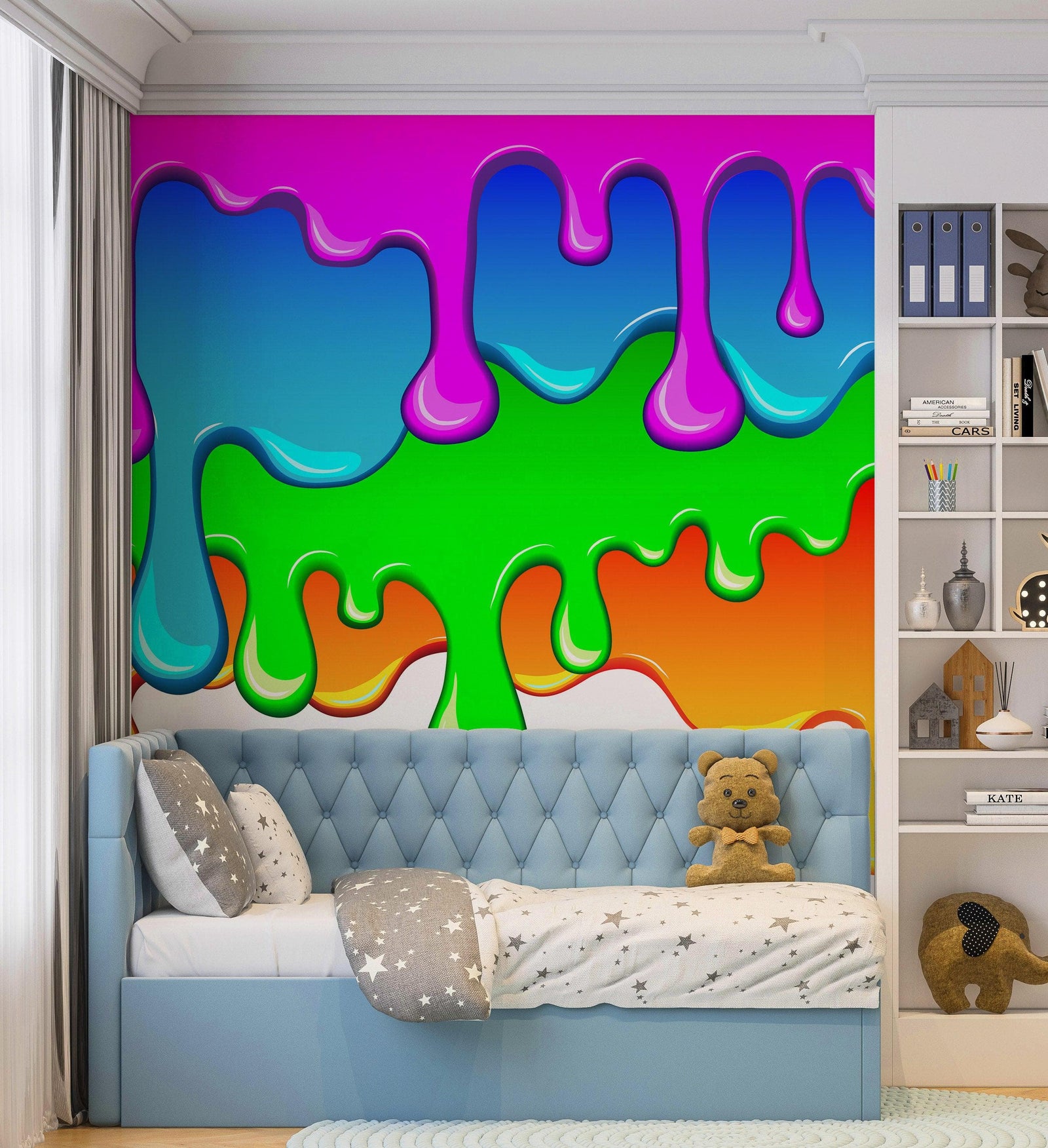 Mural de pared con salpicaduras de tinta y colores brillantes. #6285