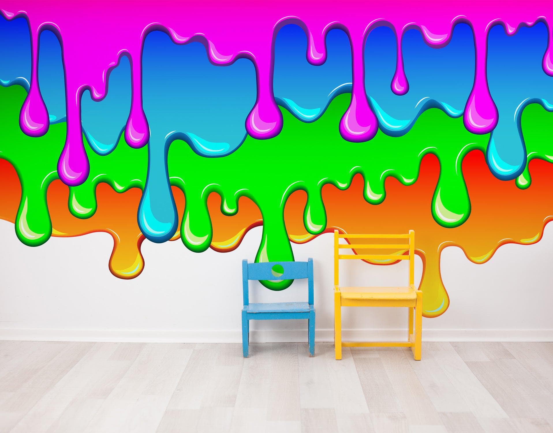 Mural de pared con salpicaduras de tinta y colores brillantes. #6285