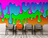 Mural de pared con salpicaduras de tinta y colores brillantes. #6285