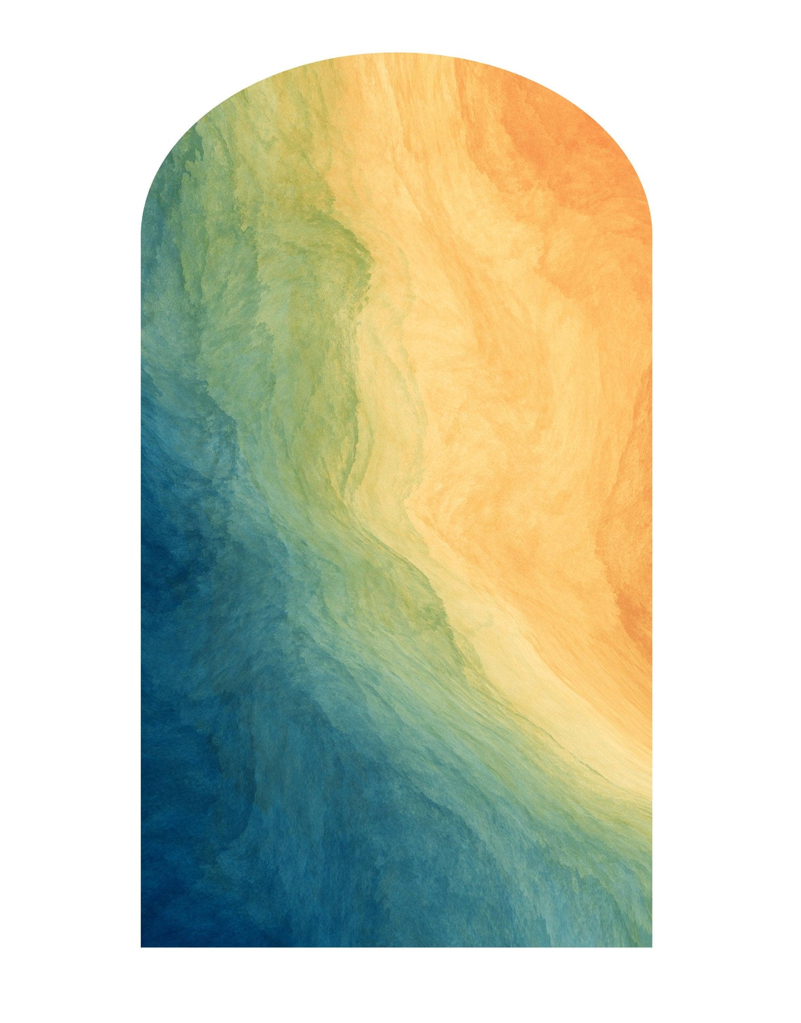 Calcomanía de pared con arco. Calcomanía de pared de arco de acuarela líquida colorida. Gráfico removible. #6294
