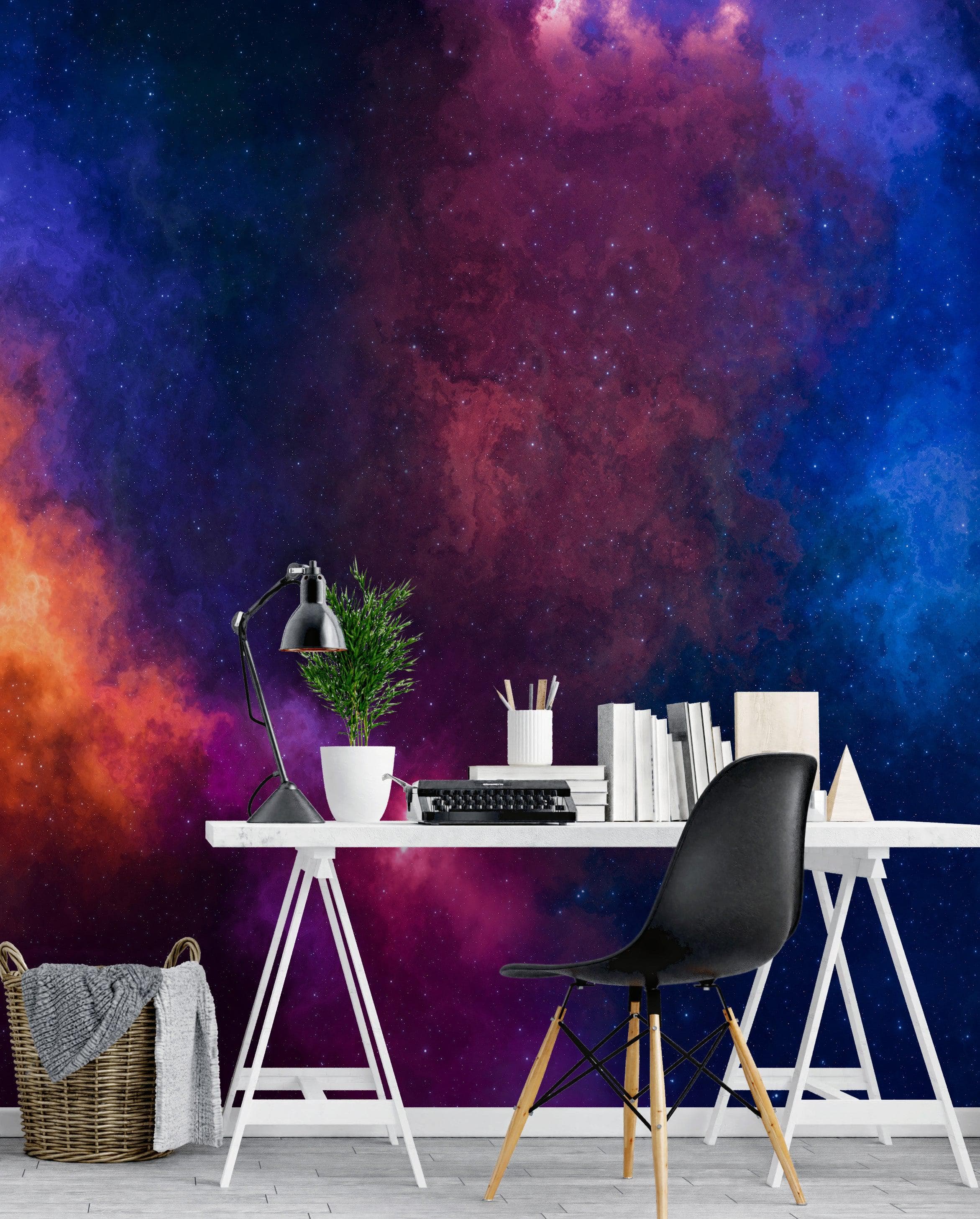 Mural de pared con diseño de galaxia espacial y nebulosa, papel tapiz autoadhesivo. #6295
