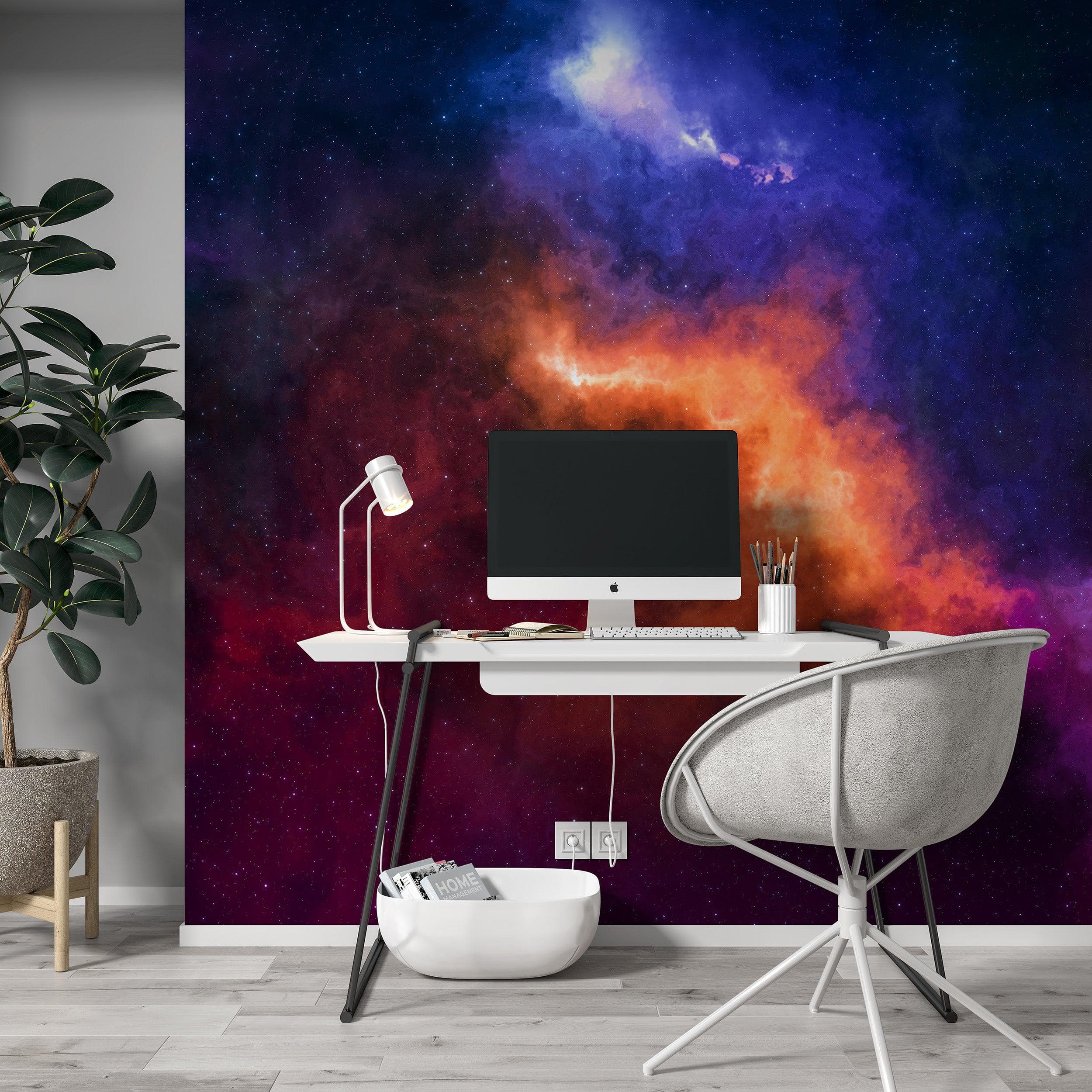 Mural de pared con diseño de galaxia espacial y nebulosa, papel tapiz autoadhesivo. #6295