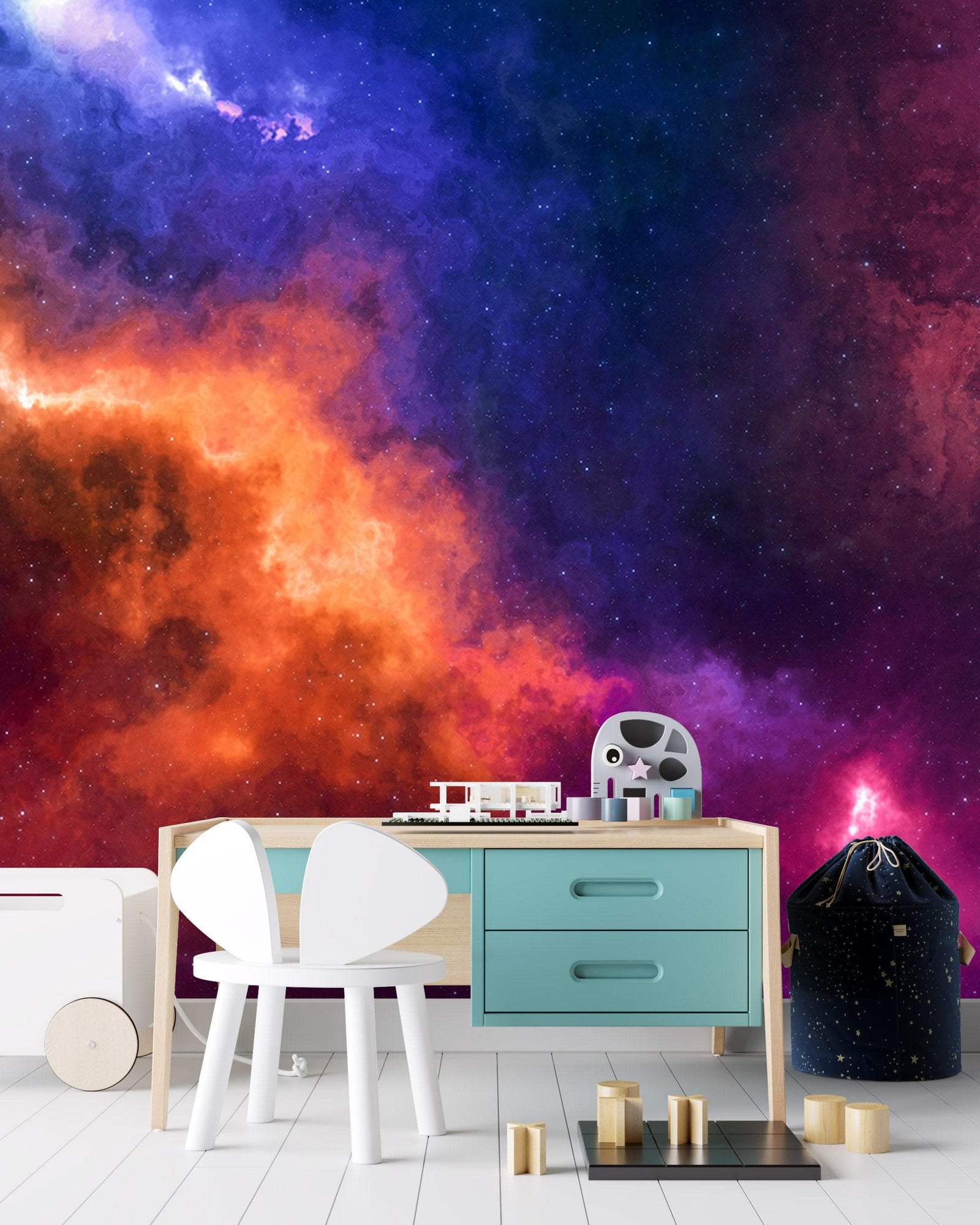 Mural de pared con diseño de galaxia espacial y nebulosa, papel tapiz autoadhesivo. #6295
