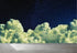 Mural de pared con una noche nublada de ensueño entre las estrellas. Cielo nocturno abstracto, estrellas y nubes. Papel tapiz autoadhesivo. N.º 6300