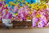 Mural de pared con flores de glicina de color morado. Papel pintado autoadhesivo. N.º 6307