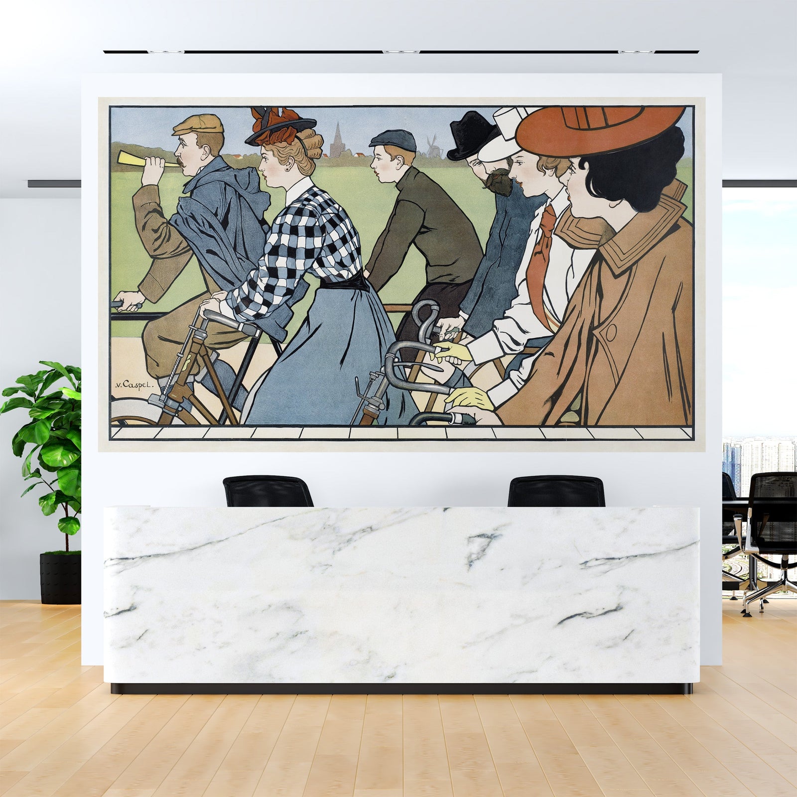 Vintage Hamers Rijwielen Bicycle Artwork Wall Mural. By Johann Georg Can Caspel. Peel and Stick Wallpaper. #6310