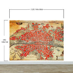 Fotomural vintage con mapa de París. Plattegrond van Parijs (ca. 1721-1774) de Guillaume Delisle. #6312