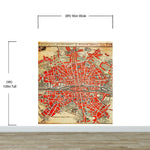 Fotomural vintage con mapa de París. Plattegrond van Parijs (ca. 1721-1774) de Guillaume Delisle. #6312