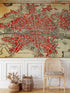 Fotomural vintage con mapa de París. Plattegrond van Parijs (ca. 1721-1774) de Guillaume Delisle. #6312