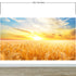 Mural de pared con puesta de sol y amanecer sobre un campo de trigo. Papel tapiz autoadhesivo. N.º 6323