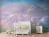 Mural de pared con vista al cielo nublado. Diseño abstracto con texturas grunge, rayadas y granuladas. Papel tapiz autoadhesivo. N.º 6326