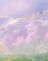Mural de pared con vista al cielo nublado. Diseño abstracto con texturas grunge, rayadas y granuladas. Papel tapiz autoadhesivo. N.º 6326