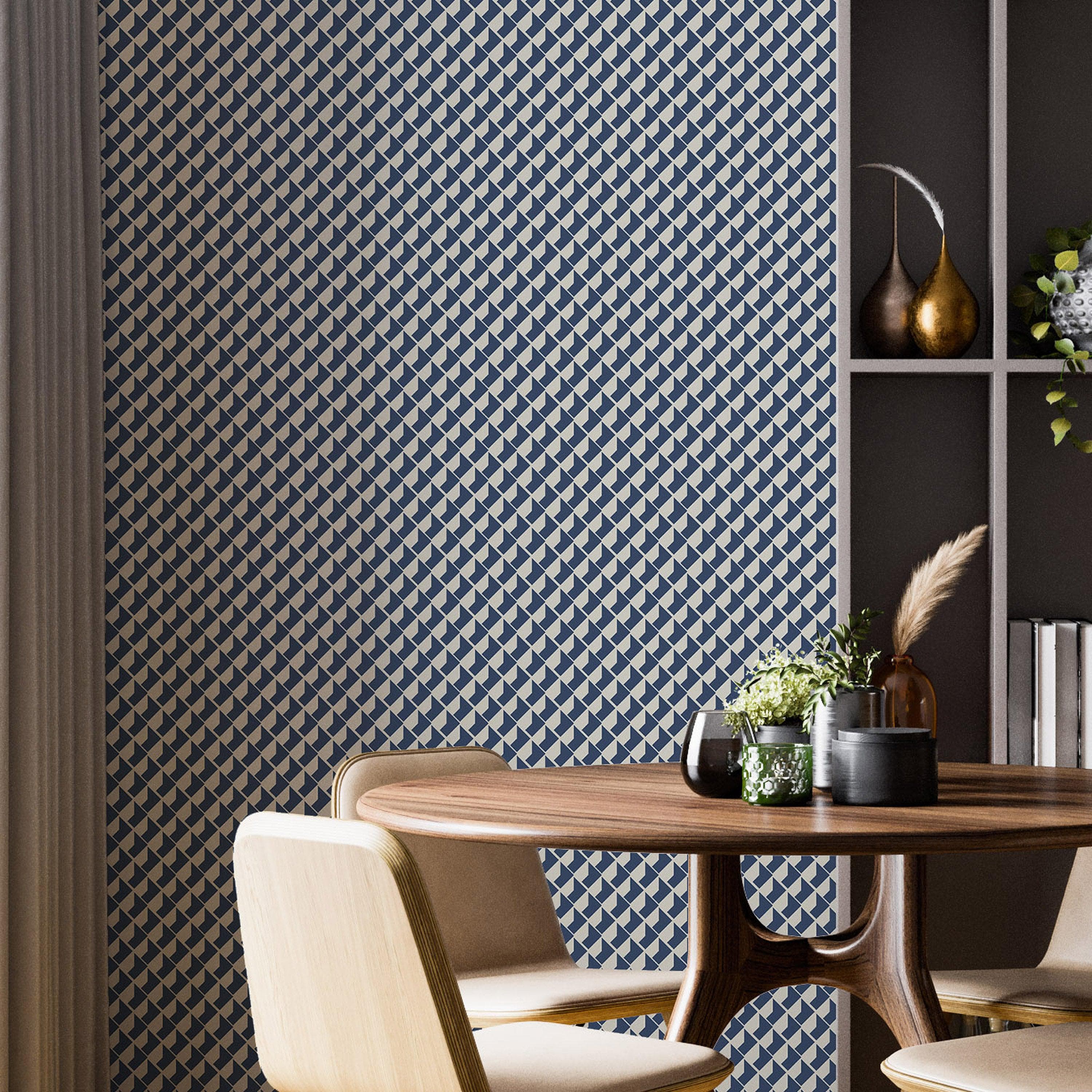 Mural de pared con diseño de formas geométricas modernas. Mosaico minimalista con forma de caja cuadrada y diseño Bauhaus. N.º 6328