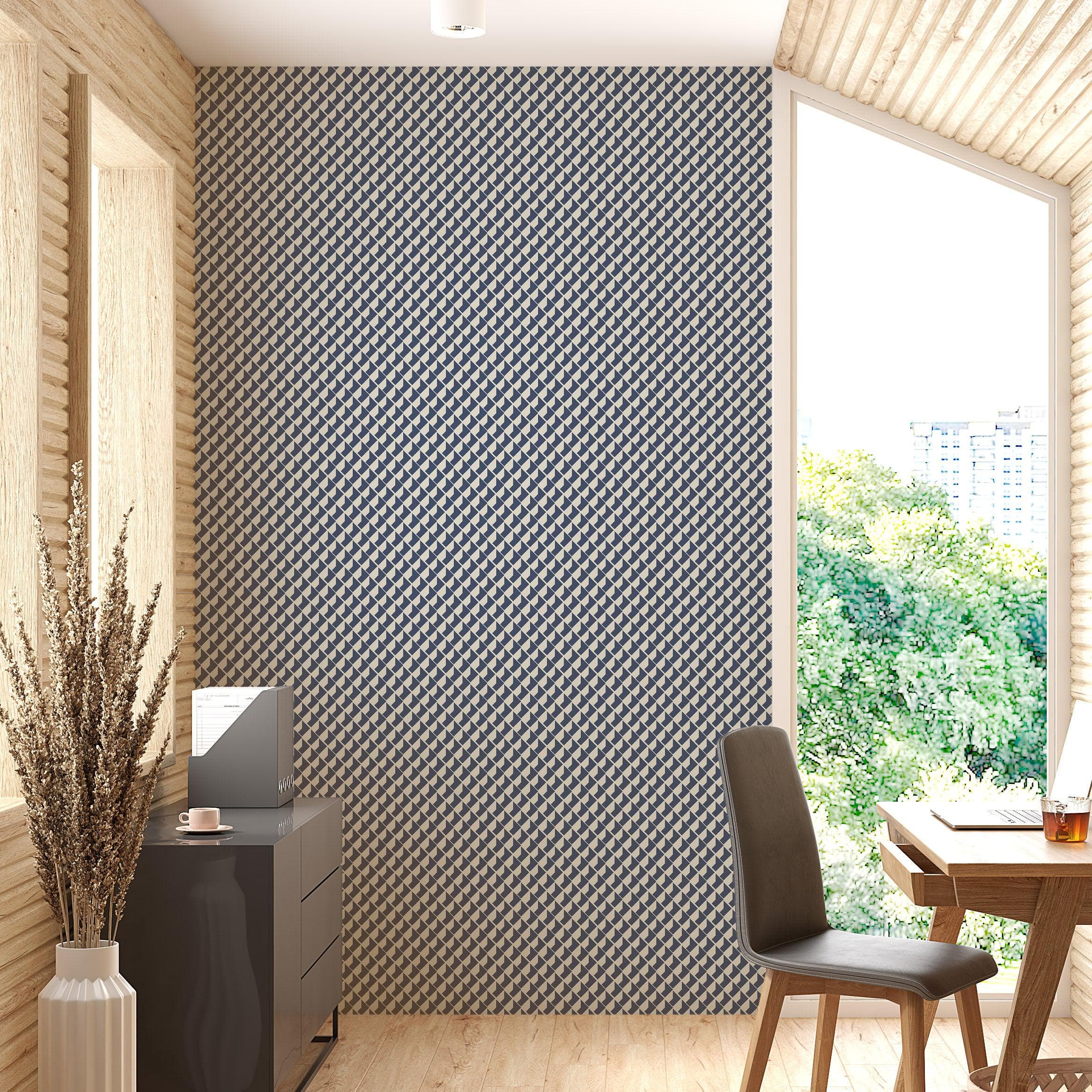 Mural de pared con diseño de formas geométricas modernas. Mosaico minimalista con forma de caja cuadrada y diseño Bauhaus. N.º 6328