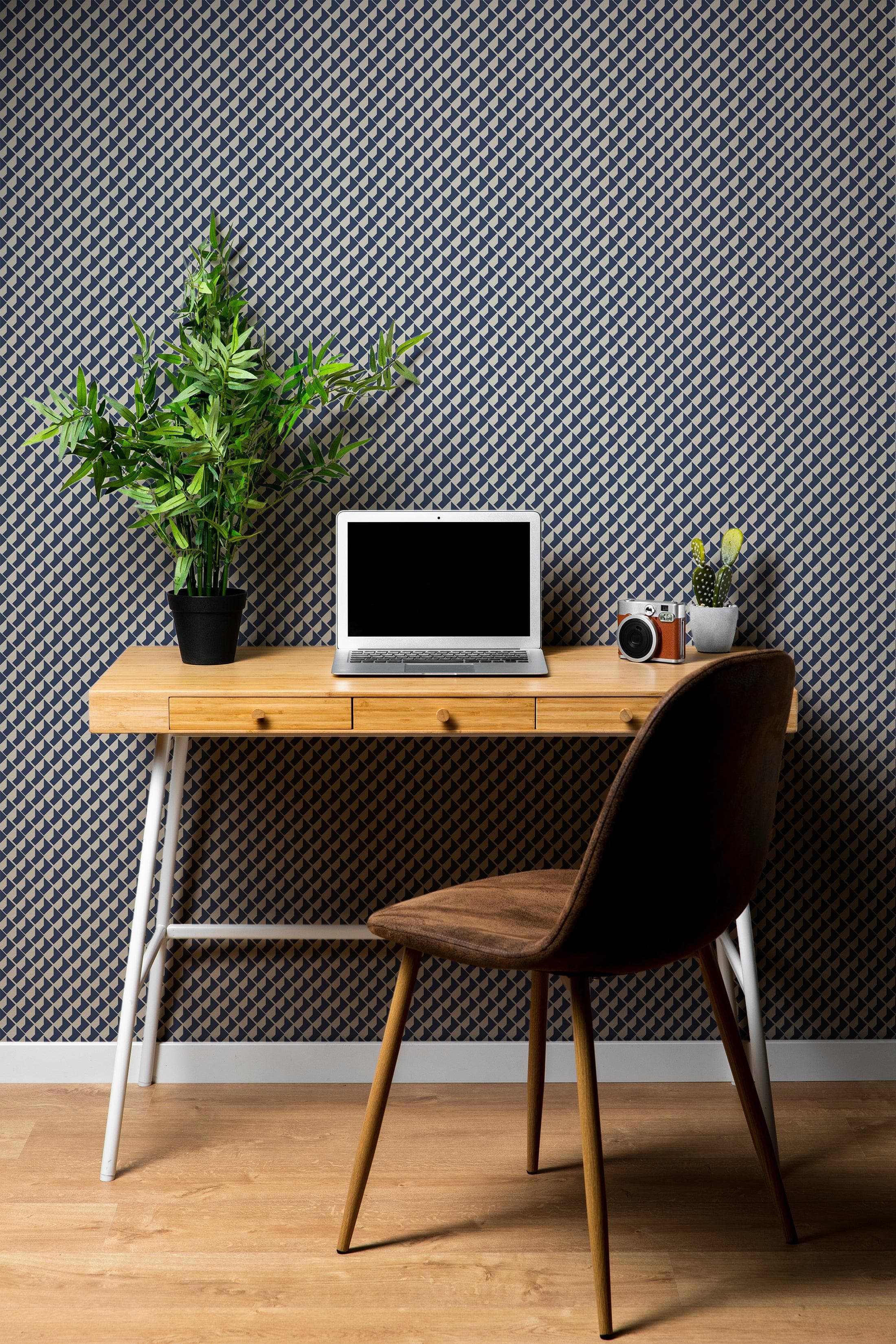 Mural de pared con diseño de formas geométricas modernas. Mosaico minimalista con forma de caja cuadrada y diseño Bauhaus. N.º 6328