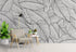 Papel tapiz de hojas de plátano, patrón de arte lineal de hojas de palmera, mural de pared autoadhesivo. #6330